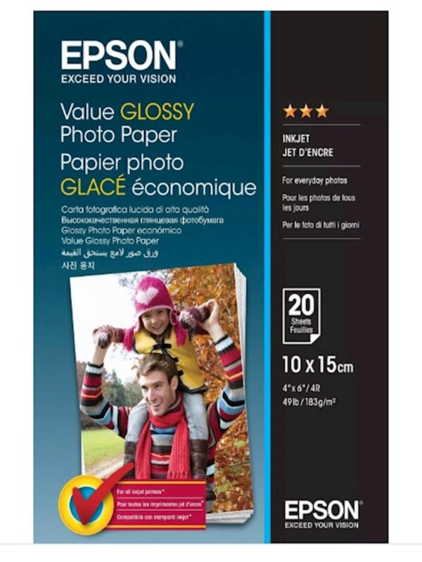 Papir EPSON Value Glossy 10x15cm 20 sheet