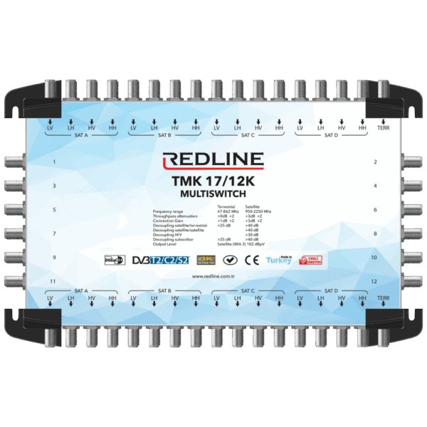 REDLINE Multišalter 4 satelita na 12 utičnica,kaskadni(bez adaptera) - TMK 17/12K