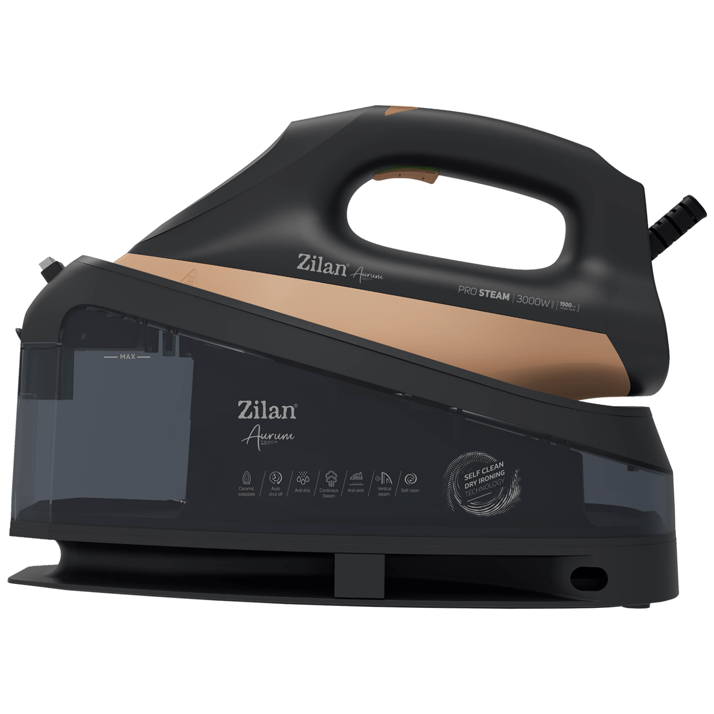 Zilan Pegla na paru sa parnom stanicom, 3000W, Aurum Touch - ZLN4261
