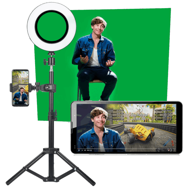 Easypix Photo studio, LED svjetlo, tripod, mikrofon, zelena pozadina - MyStudio Studio Kit