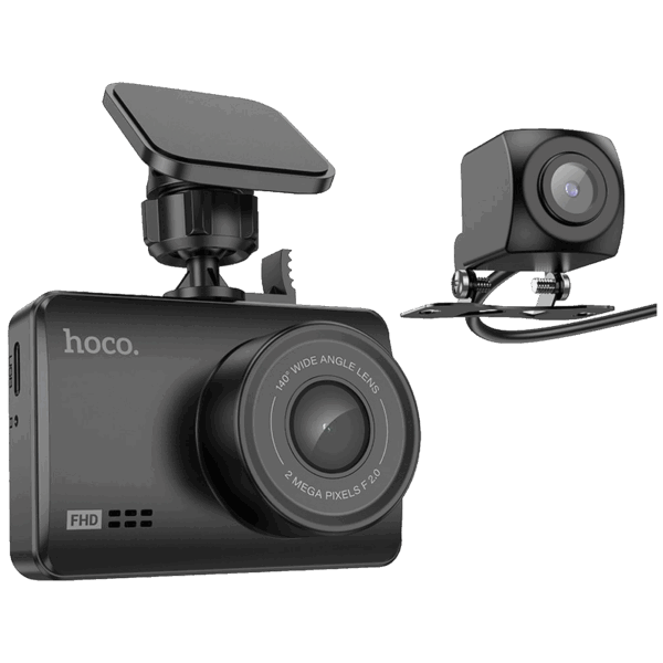 hoco. Auto kamera, 2 Mpxiel, Dual Camera, FullHD, microSD - DV3