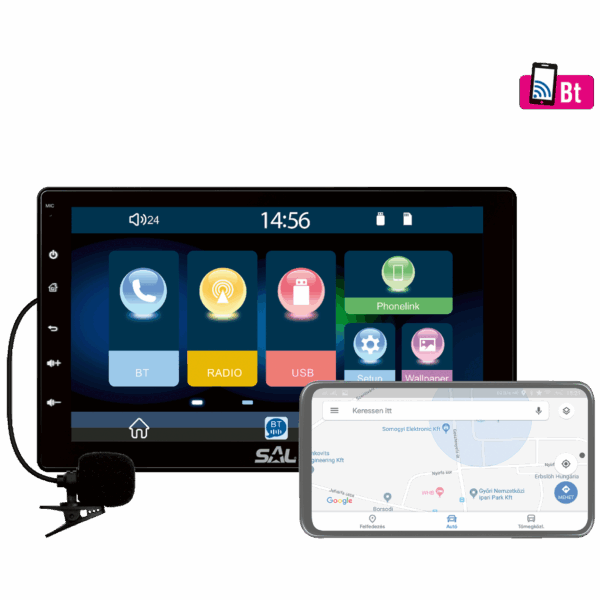 SAL Auto radio, 4 x 45W, 9" LCD Display, BT, USB, microSD - VB X1000