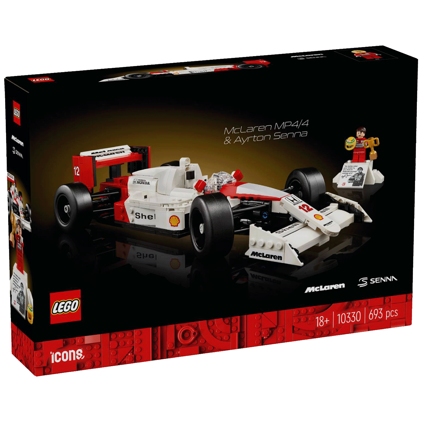 Lego McLaren MP4/4 i Ayrton Senna, LEGO Icons - McLaren F1 MP4/4 i A.Senna