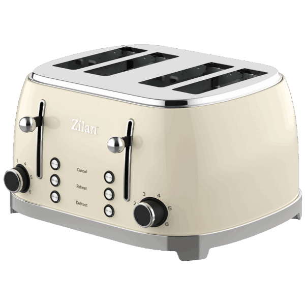 46308_1721206757yzagvj7uv6.png Zilan Toster, 4 otvora za kruh, 6 nivoa grijanja, 1500W, Retro - ZLN1214