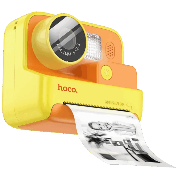 hoco. Dječija kamera sa printerom, 2" IPS LCD, 720p, microSD - DV200 Yellow