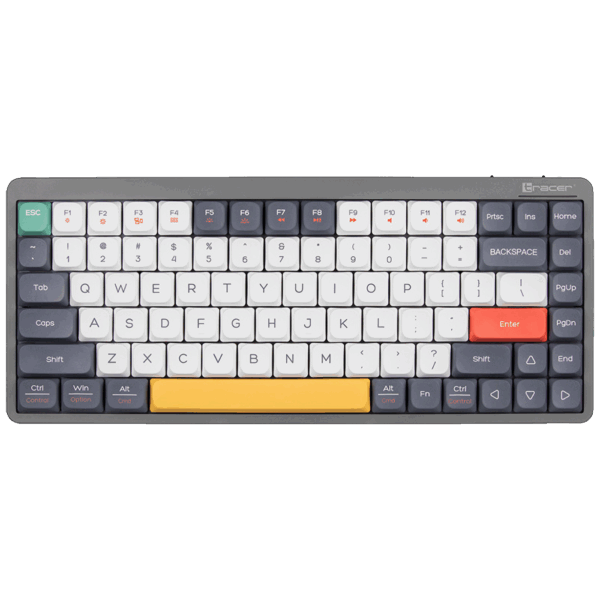 50235_1754984734hizv9t5xx7.png Tracer Tastatura sa osvjetljenjem, USB/BT/WiFi, gaming, mehanička - FINA 84 Grey