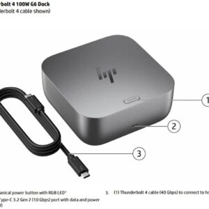 Docking HP Thunderbolt 4 100W G6 (9X472UT) Docking HP Thunderbolt 4 100W G6 (9X472UT)