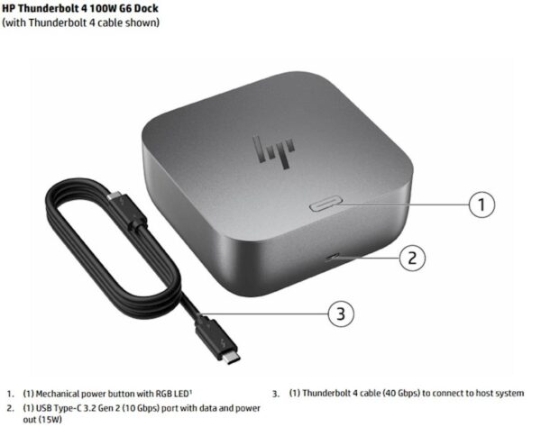 Docking HP Thunderbolt 4 100W G6 (9X472UT)