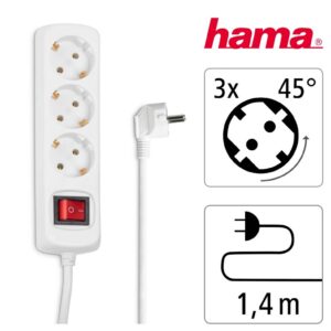 Produžni kabl Hama bijeli, 3 utičnice, 1,4m Produžni kabl Hama bijeli, 3 utičnice, 1,4m