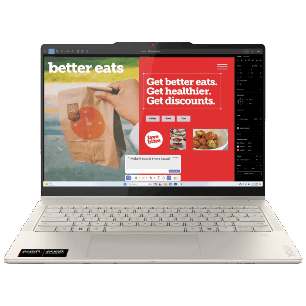 Lenovo Laptop 14", AMD Ryzen AI 5 340, 16GB, SSD 512 GB, Win11 Home - Yoga 7 14AKP10; 83JR0002US